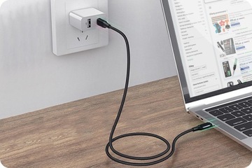 ПРОЧНЫЙ КОРОТКИЙ КАБЕЛЬ 50 СМ, 100 Вт, 5 А, QC PD USB-C/USB-C