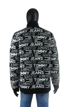 TOMMY HILFIGER Czarny sweter wzór (M)