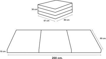 СКЛАДНОЙ ТУРИСТИЧЕСКИЙ МАТРАС 200 х 80 х 10 + СУМКА