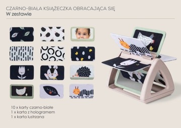 TAF TOYS Tummy Time контрастная вращающаяся книжка, черно-белая