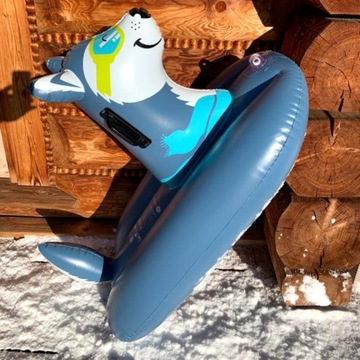 СЛАЙД - надувные сани для снега - Собака Хаски