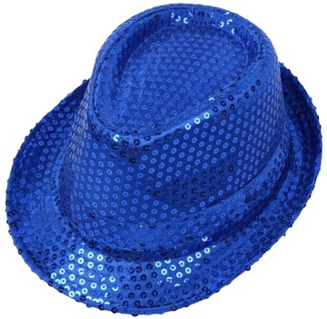 Kapelusz FEDORA kapelusze cekinowe CEKINY GRANATOWY