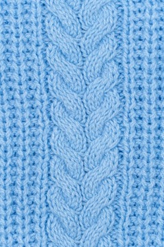 New Look Efektowny Kobiecy Błękitny Sweter Warkocz Sploty Bawełna XL 42