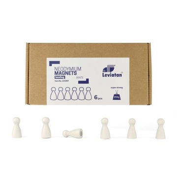 Magnesy NEODYMOWE Mocne Małe BOWLING Białe 6szt