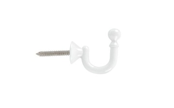 Mini hak do ściany haczyk do firan i zasłon rozeta Biały