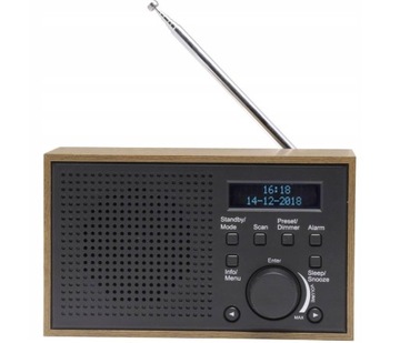 Radio FM Denver DAB-46 DAB+ FM wyświetlacz LCD czarno brązowe