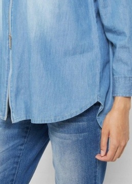 Blúzka košeľa tunika jeans na zips NOVÁ 40 42 44 46 9y*