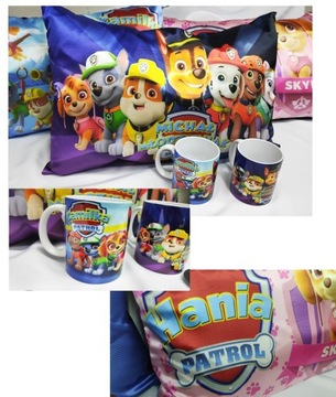 Подушка «Щенячий патруль» + кружка + имя для подарка