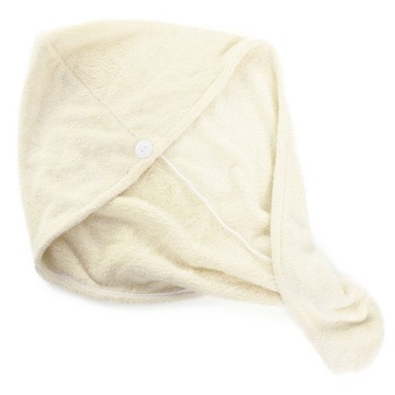 Ręcznik do Włosów Turban 65x25 Ręcznik Mikrofibra Aki Kremowy