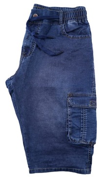 KRÓTKIE SPODENKI MĘSKIE JEANS BOJÓWKI SZORTY DŻINS KIESZEŃ W44 PAS 114-130