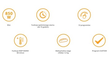 Хлебопечка Eta 1,5 кг 12 программ 850 Вт