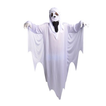 HALLOWEEN COSPLAY KOSTIUM FUNKY KOSTIUMY MASKARADA PŁASZCZ BIAŁY DUCH COSTU