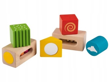 Montessori DREWNIANA ZABAWKA KLOCKI SENSORYCZNE 6pcs wiek 1+