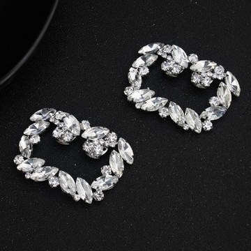 ХРУСТАЛЬНЫЕ ТУФЛИ ЖЕНСКИЕ С КВАДРАТНОЙ ДЕКОРАТИВНОЙ ПРЯЖКОЙ