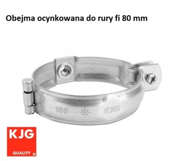 Obejma rury spustowej hak rury spustowej ocynk 80 mm ocynk KJG do śruby M8