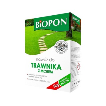 BIOPON NAWÓZ DO TRAWNIKA Z MCHEM GRANULAT 1KG OGRANICZA POWSTAWANIE MCHU