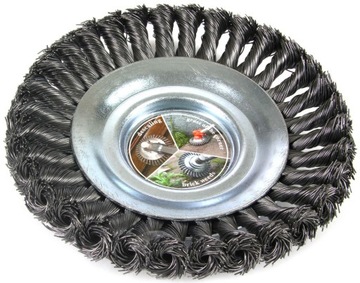Szczotka Druciana Tarczowa Pleciona 200/25,4mm do Kosy Podkaszarki Solidna