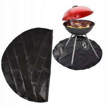 MATA POD GRILL BBQ 90x90CM OCHRONNA CZARNY