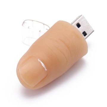 Тонкий USB-накопитель с изображением мультяшного пальца, 16 ГБ