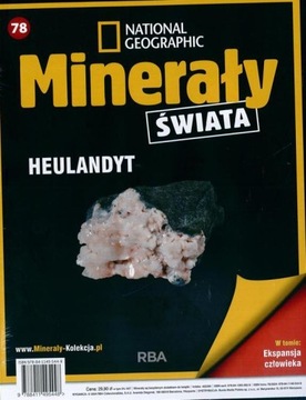 KOL. MINERAŁY ŚWIATA nr 78 - HEULANDYT + pudełko na okazy