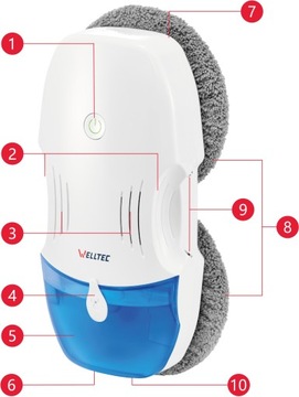 WELLTEC RX10 PRO - РОБОТ ДЛЯ МЫТЬЯ ОКОН | 4000Па | Wi-Fi | ПУЛЬТ + АКСЕССУАРЫ