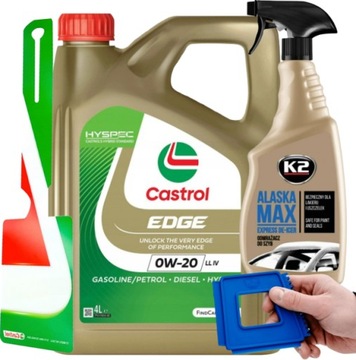 CASTROL EDGE 0W20 LL IV 4L VW 508.00/509.00 ZESTAW Z ODMRAŻACZEM SKROBACZKA