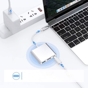 Адаптер TYPE C концентратор 3 в 1 USB-C HDMI 4K