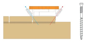 Комплект: скрытый монтаж террасной доски INVISIBLE Heco + 600 шурупов + 2 биты