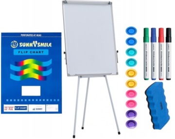 Flipchart magnetyczny na trójnogu Tablica magnetyczna 60x90 + GRATISY