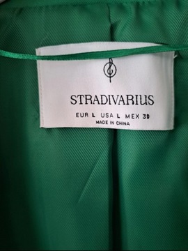 Stradivarius marynarka zielona żakiet rękaw 3/4 L