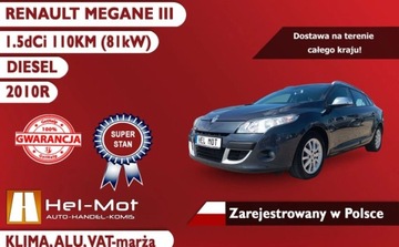 Renault Megane III Grandtour 1.5 dCi 110KM 2010 Renault Megane 1.5DCi, Kombi, Klima, Alu, Zarejestrowany w Polsce 1.5, zdjęcie 2
