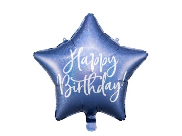 Повітряна кулька фольгована HAPPY BIRTHDAY 40 см темно-синій