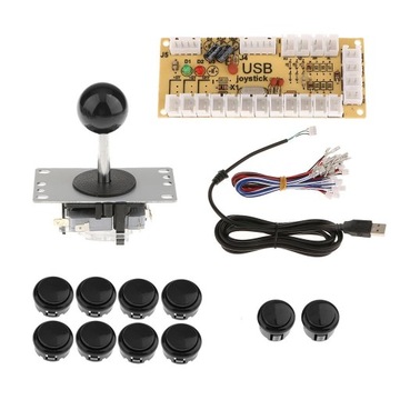 Аркадный комплект DIY USB-кодер и джойстик для ПК, 5-контактный для игрового контроллера, черный