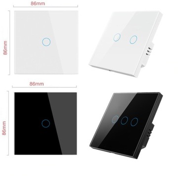 2-контурный сенсорный переключатель TUYA ZigBee. черный #без Н