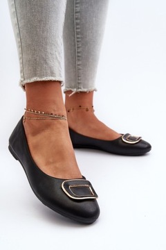 БАЛЕТКИ ЖЕНСКИЕ С ЭКО ДЕКОРАЦИЕЙ, ПЛОСКИЕ, КОМФОРТНЫЕ, ЧЕРНЫЕ 38