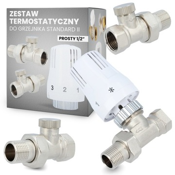 Zestaw termostatyczny grzejnikowy głowica zawory