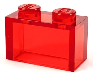 Lego 3065 klocek 1x2 przezroczysty czerwony / Trans Red 1 szt N