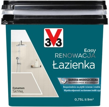 V33 FARBA EASY RENOWACJA DO ŁAZIENKI CYNAMON 0,75L