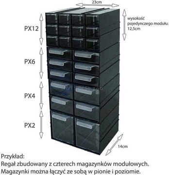 Модульный органайзер, 2 ящика, PX2