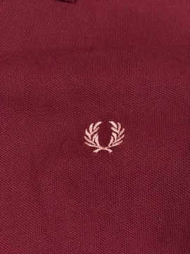 Fred Perry Polo Damskie Klasyczne Bordowe Unikat Logo 42 S M