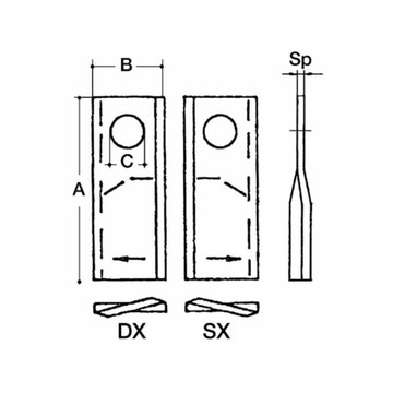 Nóż do kosiarki COMER, 04047015 05532