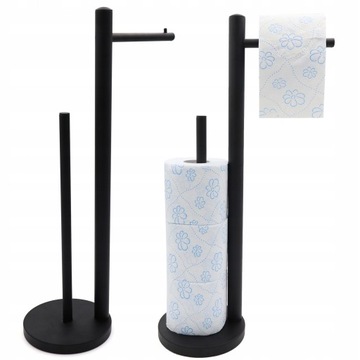 STOJAK WIESZAK PAPIER TOALETOWY LOFT CZARNY METAL