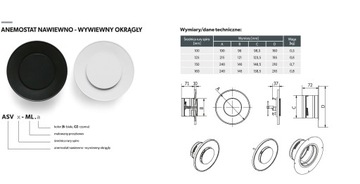 Anemostat okrągły nawiewno-wywiewny Darco WK-ASV150-ML.B biały