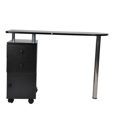 Стол для ногтей Портативный деревянный маникюрный стол с 1 дверью и 2 ящиками на колесах для Be