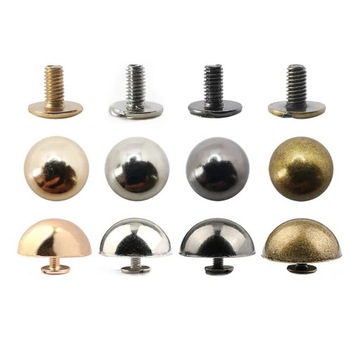 10 шт., металлические куполообразные заклепки, винты, шипы, грибы, панк, пятна, одежда