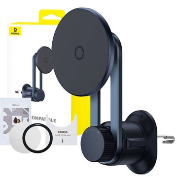 BASEUS STABILNY SAMOCHODOWY UCHWYT MAGNETYCZNY MAGSAFE DO KRATKI 2X BLASZKA