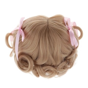 1 sztuka peruka dla lalek DIY BJD Kręcona z
