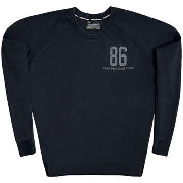 PEAK PERFORMANCE TECH Bluza Crewneck Męska Techniczna Logowana Czarna r. L
