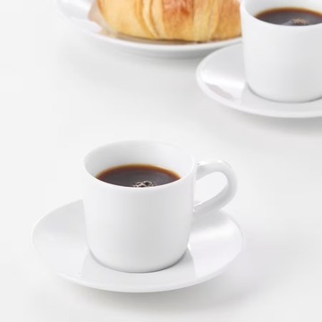 4 szt. IKEA 365+ Filiżanka ze spodkiem do espresso - biały 6 cl