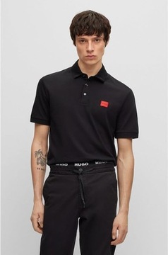 koszulka polo hugo boss meska polówka czarna classic logo slim fit